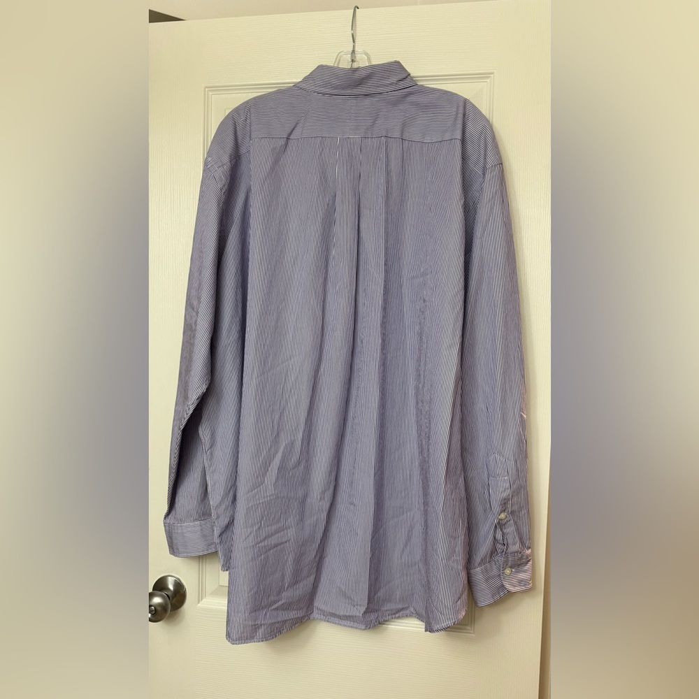 Ralph Lauren Purple White Pinstripe Button Down Shirt Men’s 3XB - Picture 4 of 4